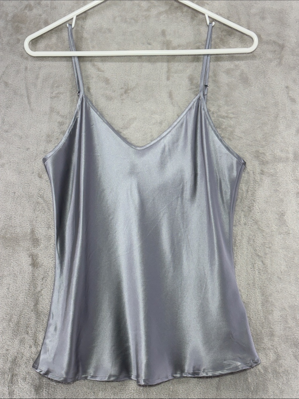 THX Silk Gray Silver V-Neck Cami Tank Top Size M